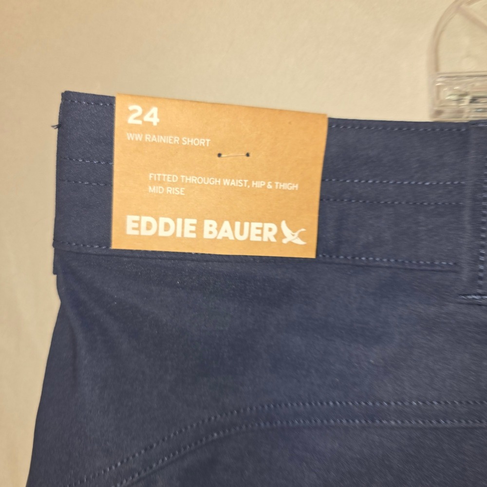 Eddie Bauer Rainier Short 24W Womens Navy Blue Stretch Hiking Outdoor UPF 50+ - Picture 7 of 10